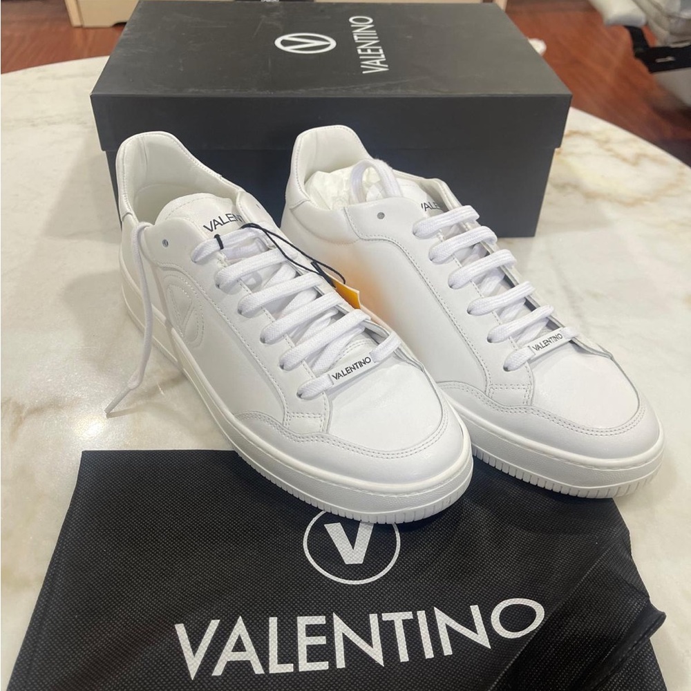 Valentino Classic White Leather Sneakers